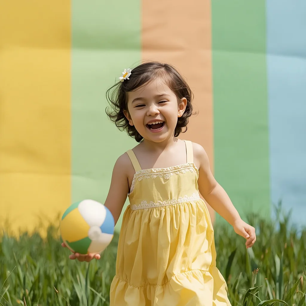 Little Sunshine: A Cute Girl in a Yellow Sundress – artistic girls ai prompts – AI generated example