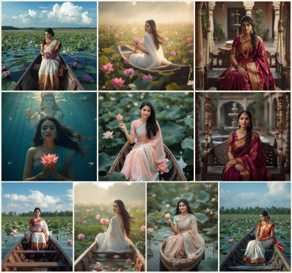 New 10 Prompts for Saree Look for Girl AI Image Prompts for Aesthetic Appeal