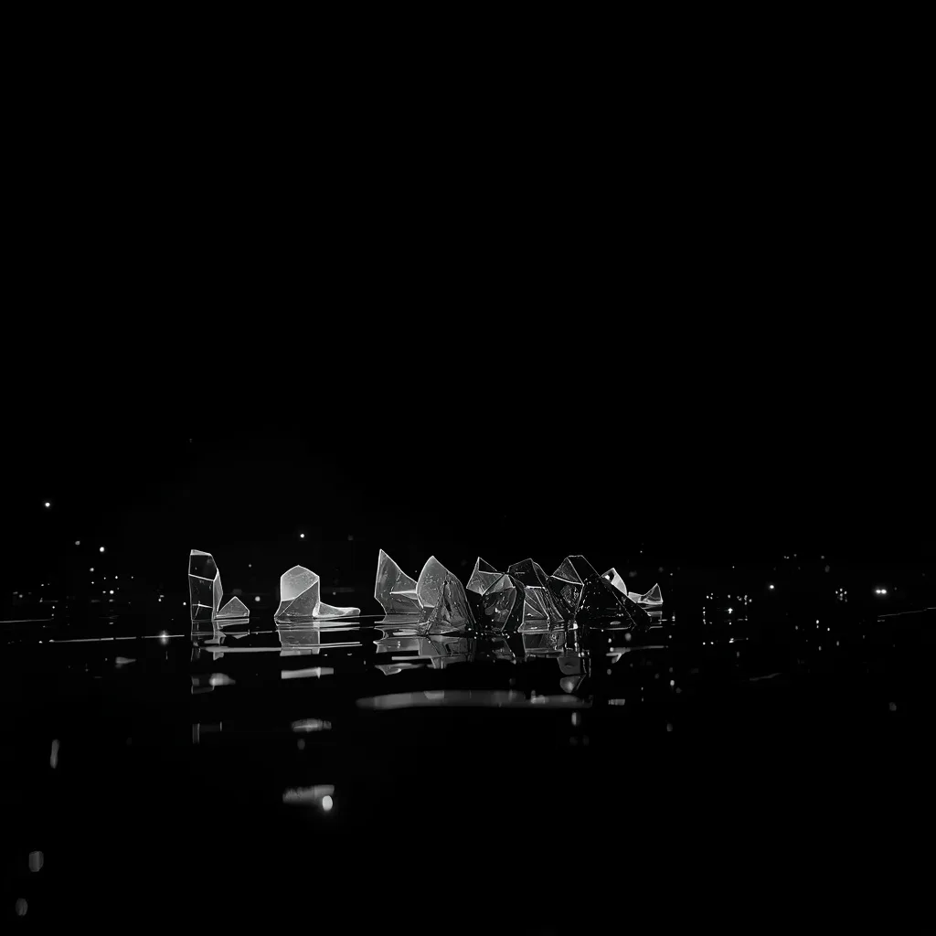 Ultra Minimal Black Void With Floating Liquid Light Architecture Fragments – neon-lit rainy ai prompts – AI generated example