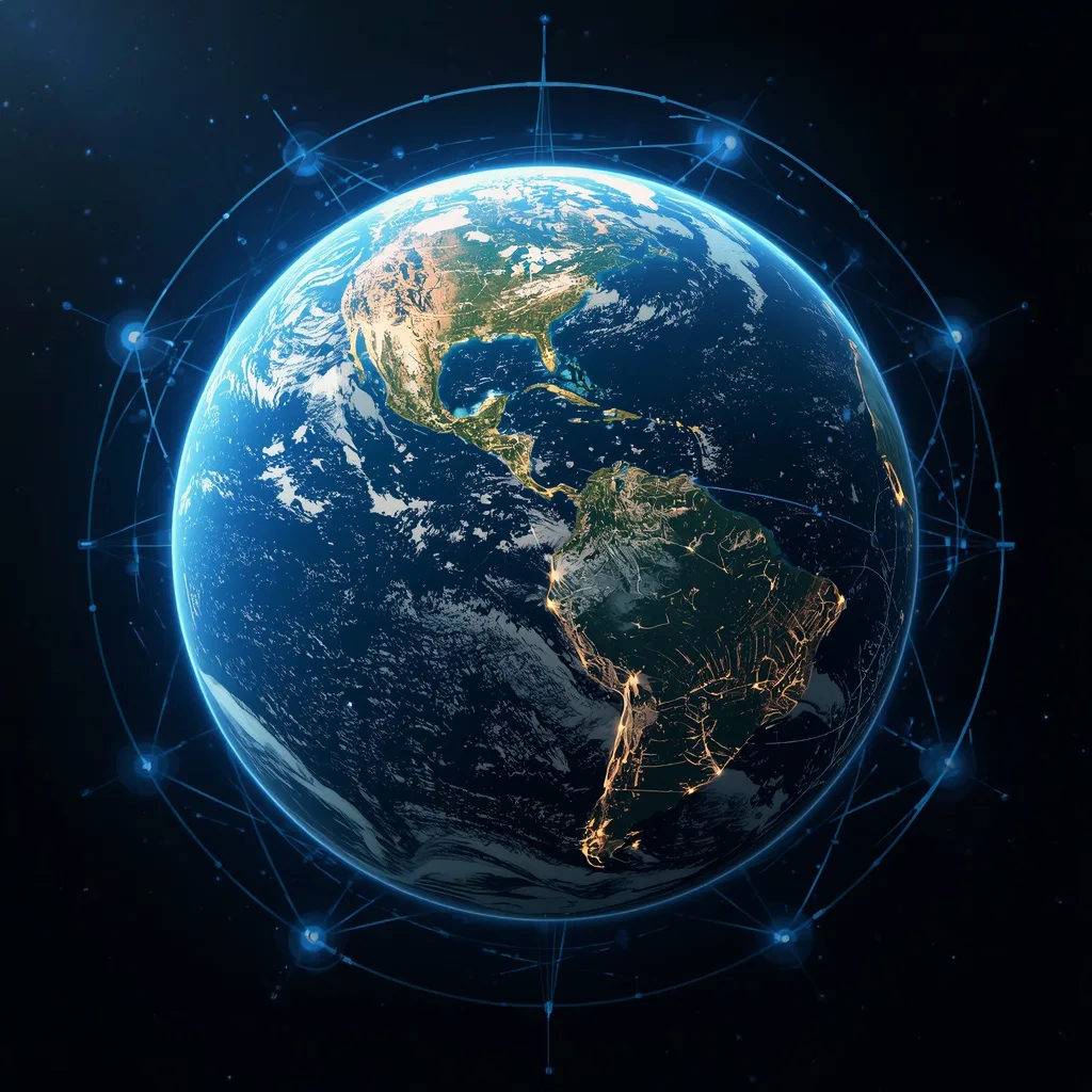 Unified Planetary Civilization Intelligence System With Fully Connected Global Infrastructure Network – neon-lit rainy ai prompts – AI generated example