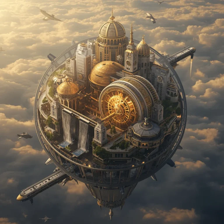 Floating Giant Wristwatch City of Time | ChatGPT photo editing prompts aesthetic — AI image prompt