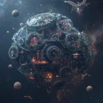 Giant Floating Crystal Leviathan Clockwork Universe Creation Engine Prompt | New prompt ChatGPT