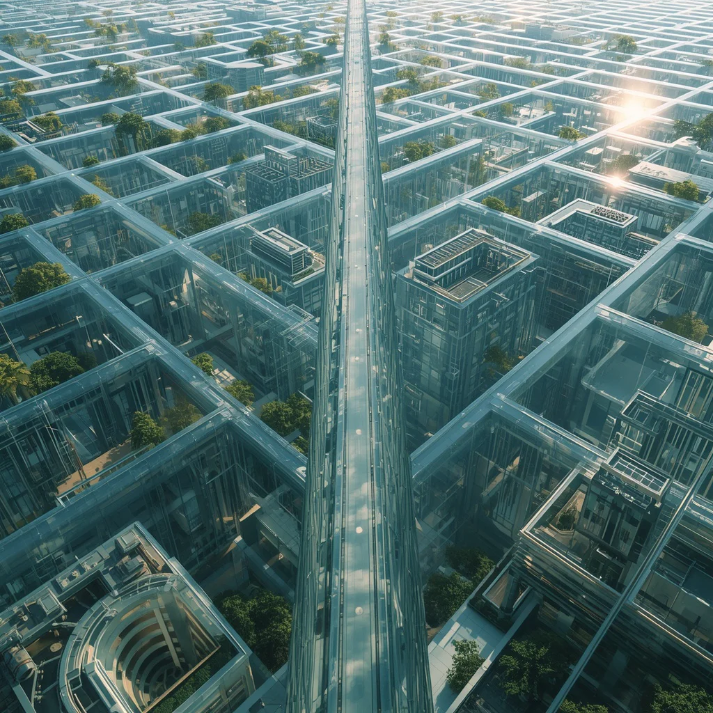 Giant Glass Maze City of Infinite Luxury | gemini ai photo prompt copy paste trending 2026 — AI image prompt