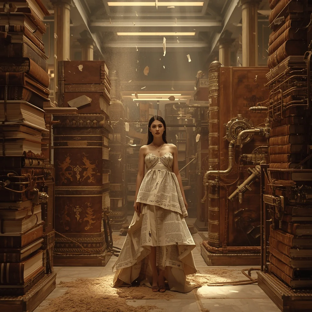 Luxury Giant Book Binding Workshop Fashion Editorial | prompt seen trending instagram — AI image prompt