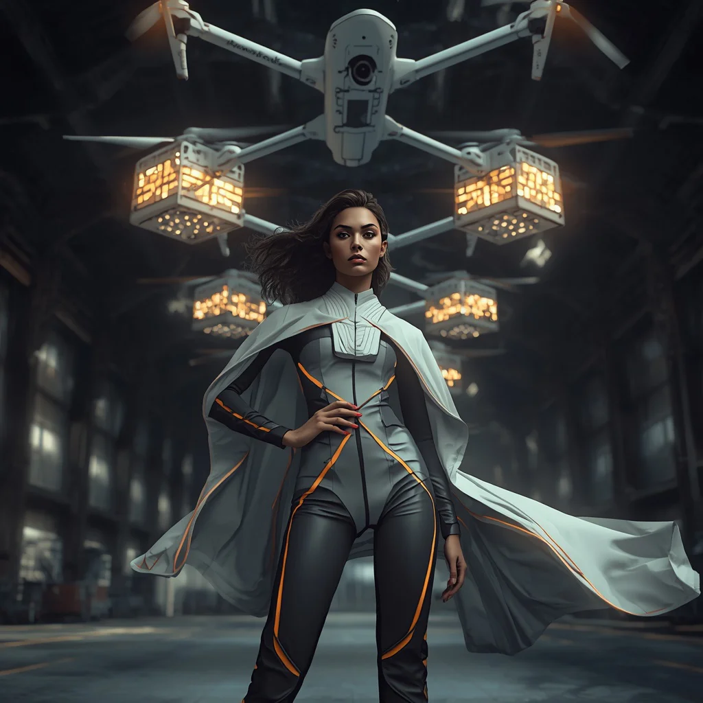Luxury High-Speed Cargo Drone Port Fashion Campaign | Image prompt chatgpt download — AI image prompt