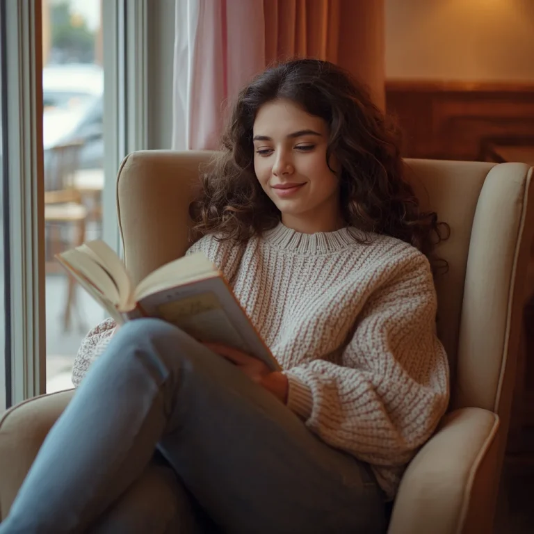 Dreamy Girl Reading in a Cozy Cafe with Pastel Lighting | Gemini Girl Prompt — AI image prompt
